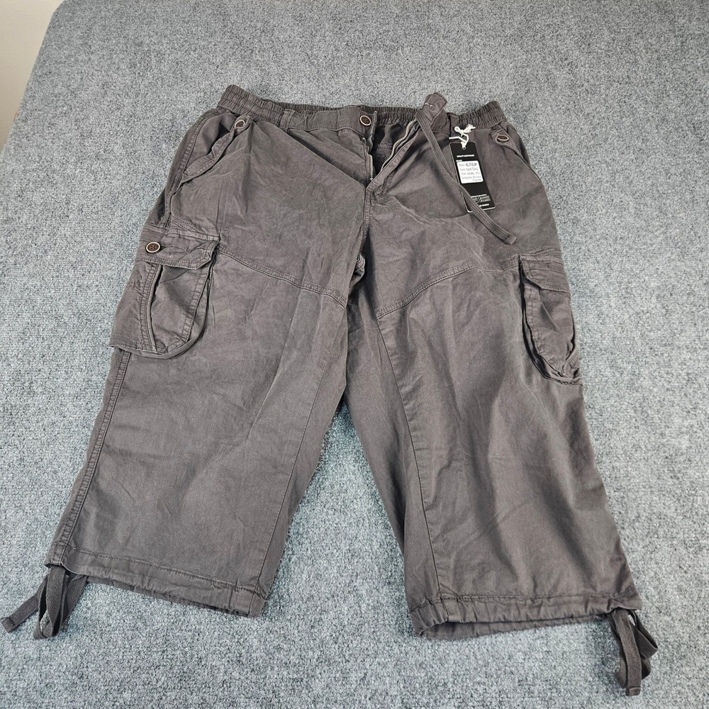 Four Steeds‎ Mens Cargo Shorts Dark Grey XL Utility Pockets Cotton Blend